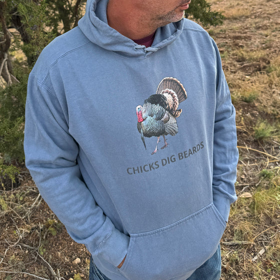 Chicks Dig Beards, Unisex Vintage Wash Turkey Hunting Hoodie