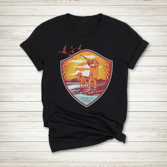 Women's Waterfowl Hunting T, Cardinal or Black