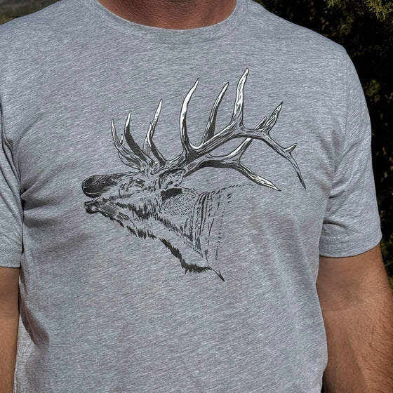 Elk Logo Men's T-Shirt, Autumn or Grey