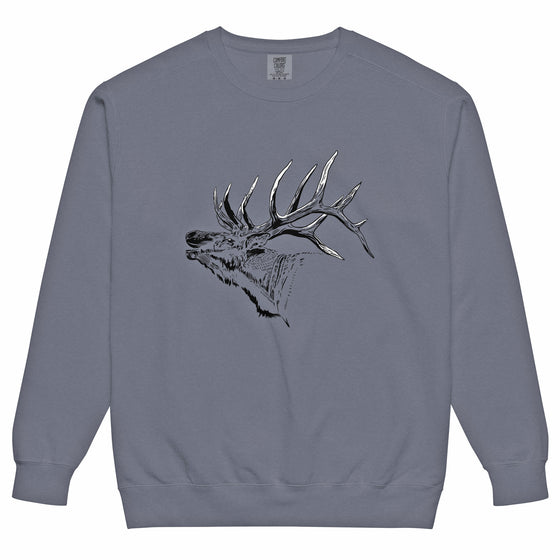 Elk Logo Vintage Wash Unisex Garment Dyed Sweatshirt