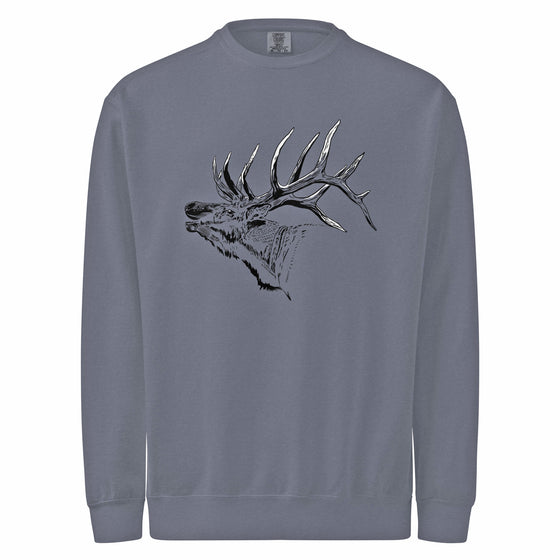 Elk Logo Vintage Wash Unisex Garment Dyed Sweatshirt