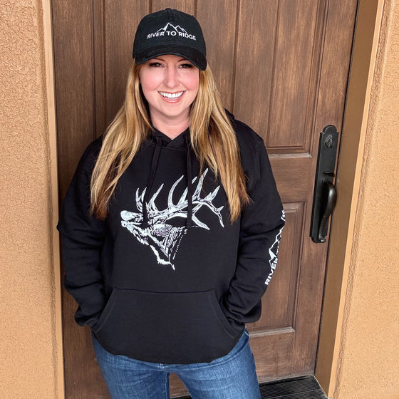 Elk Logo Organic Cotton Hoodie, Unisex