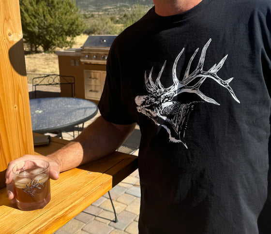 Elk Logo Whiskey Rocks Glass