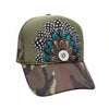 Camo Feather Western Trucker Hats, Optional Shotgun Shell or 30.06