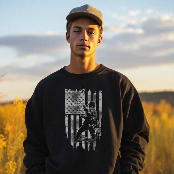 SALE 20% OFF + FREE Shipping, Men's Fishing USA Sweatshirt, Lg