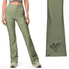 Elk Logo Flared leggings in Olive, Hidden Pocket, XS-4XL