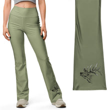  Elk Logo Flared leggings in Olive, Hidden Pocket, XS-4XL