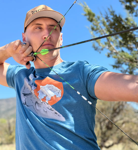 Mountain Goat Men's T, Black or Teal