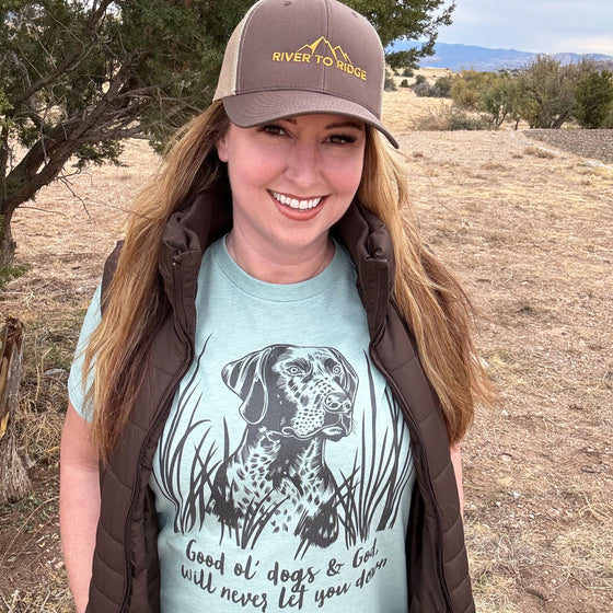 Women's Good Ol' Dogs & God Christian Hunting Dog Shirt