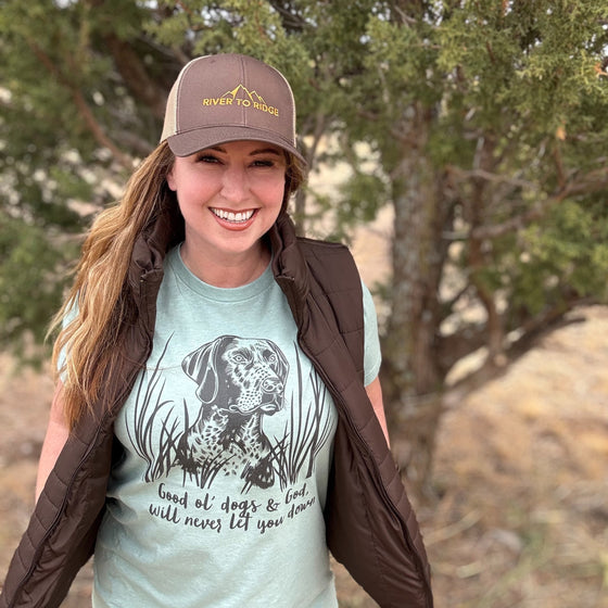 Women's Good Ol' Dogs & God Christian Hunting Dog Shirt