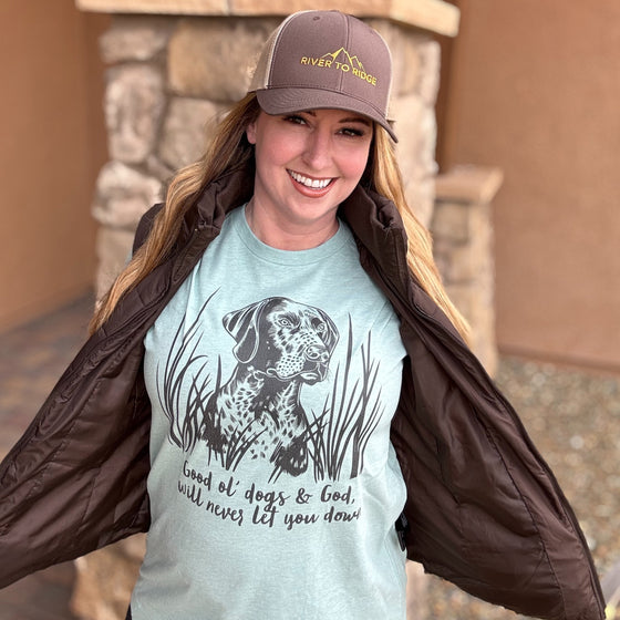Women's Good Ol' Dogs & God Christian Hunting Dog Shirt