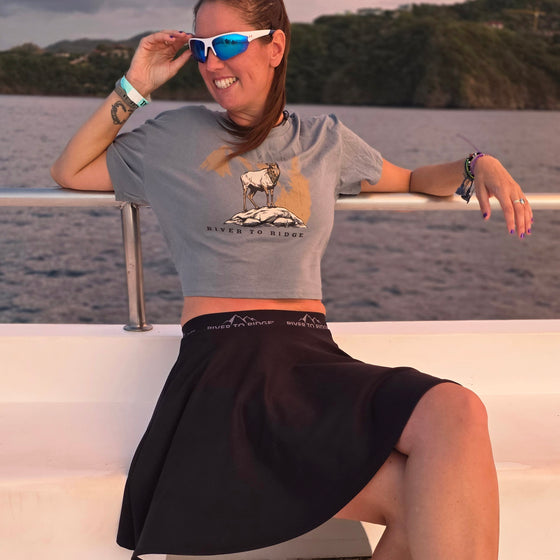 High Country Elk Logo Crop Top, Mineral or Bone