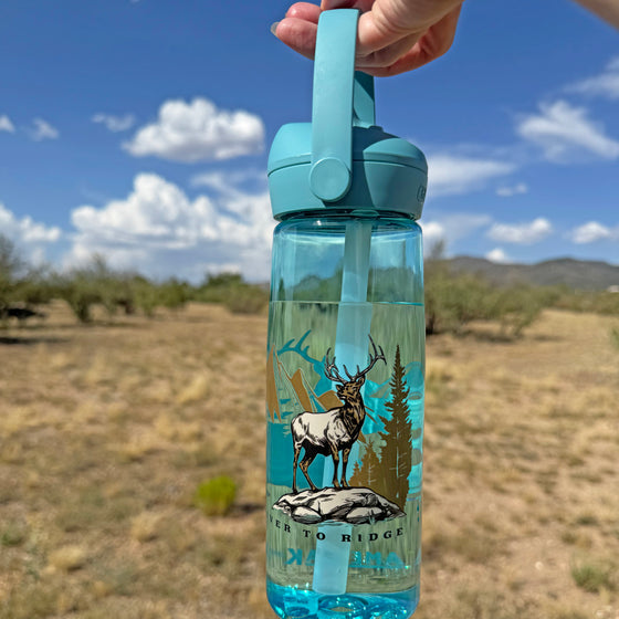 High Country Elk Logo BPA Free, Flip Straw, Shatter Proof Water Bottle