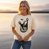 Hooked On the Outdoors Boxy T, Charcoal or Ivory