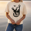 Hooked On the Outdoors Boxy T, Charcoal or Ivory