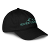 Black cap with 'River To River' logo on a white background