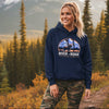 Women’s Mid-Length Moose Logo Hoodie, Organic Cotton Blend