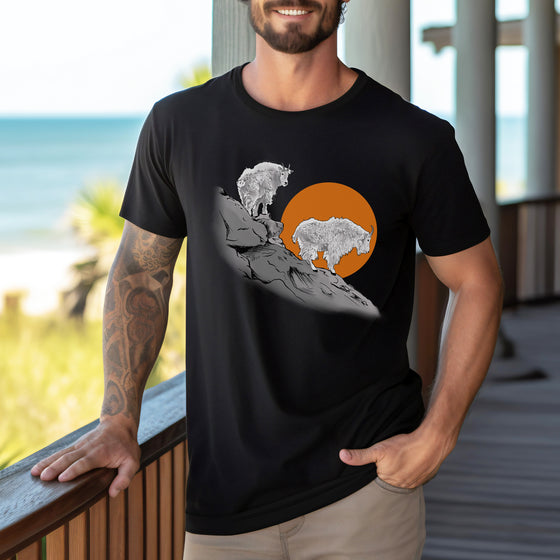 Mountain Goat Men's T, Black or Teal