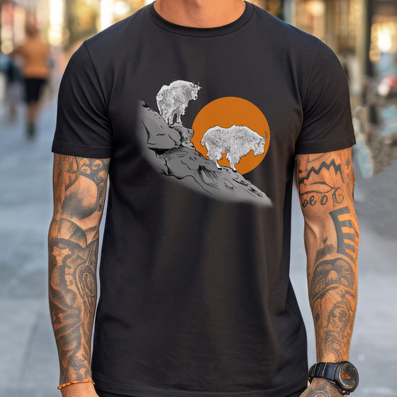 Mountain Goat Men's T, Black or Teal