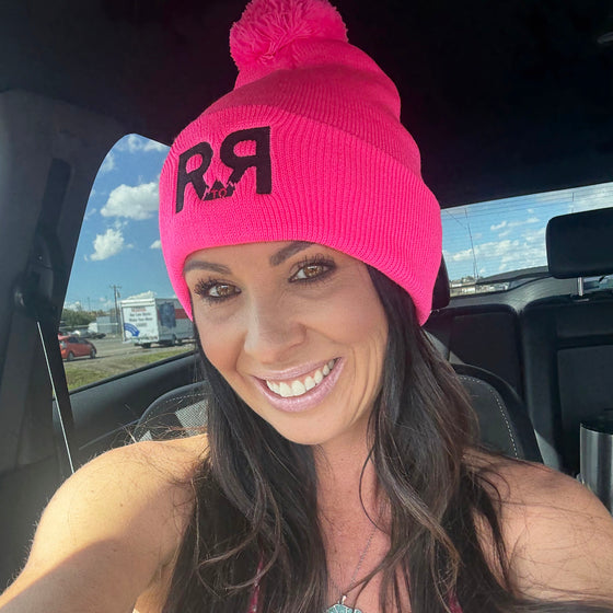 River to Ridge Hot Pink Knit Hat w/ Pom Pom