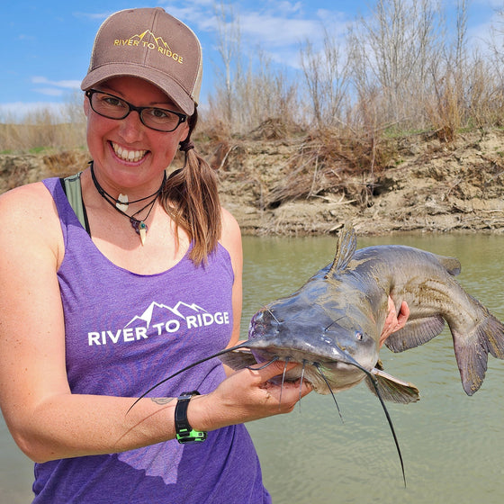 River to Ridge Logo Racerback Tank, Purple or Black