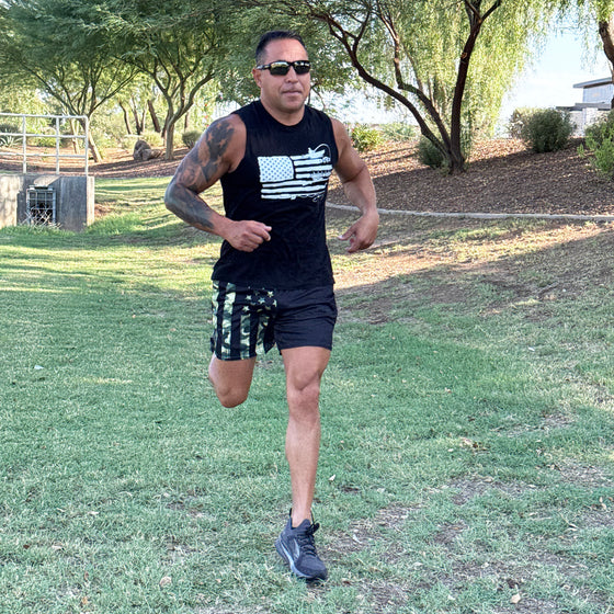 Men's Camo Flag UPF 50 Mesh Shorts w/ Pockets