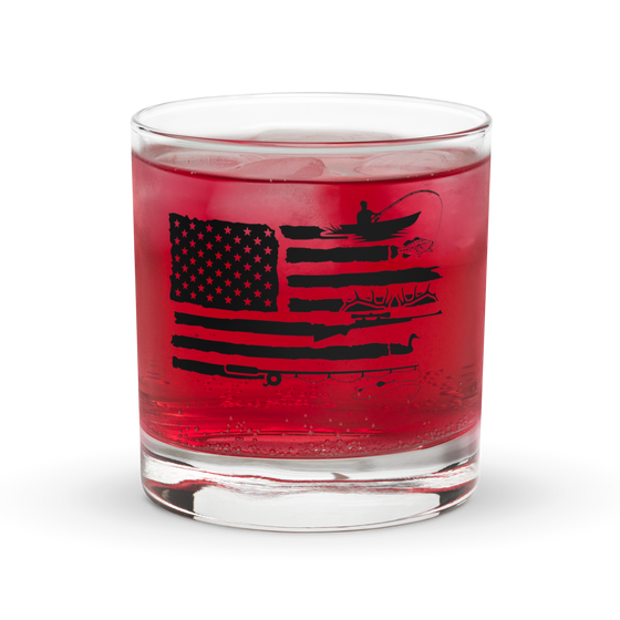 Sportsmans Flag Whiskey Glass