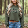 Women's Stay Wild Archery Cropped Fleece Hoodie