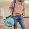 Stay Wild Arrow Turquoise Print Water Resistant Gym Bag