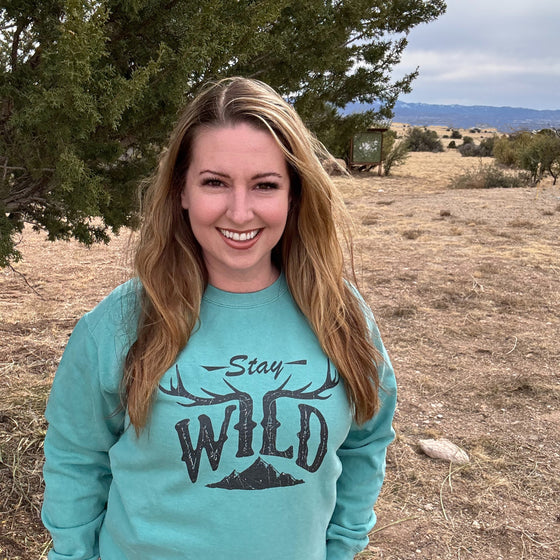 Women's Stay Wild Vintage Wash Antler Pullover, 3 Colors