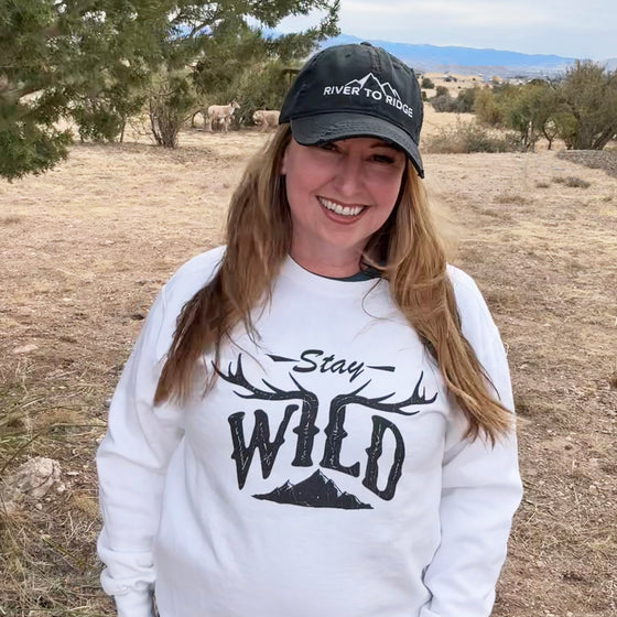Women's Stay Wild Vintage Wash Antler Pullover, 3 Colors