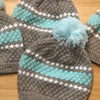 FREE Shipping, Women's Cable Knit Hat, Teal Mist / Oatmeal