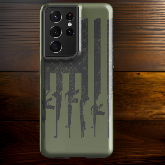 Samsung® Dual Layer Tough Case, Tactical Gun Flag, FREE Shipping