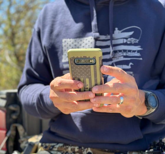 Dual Layer iPhone® Tough Case, FREE Shipping, Tactical 2A Gun Flag