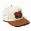 Antler Topography Patch Hat, Waterproof Sweat Resistant, Brown/Ivory