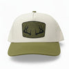 Waterproof Sweat Resistant Antler Topography Patch Hat, Green/Ivory