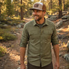 Topography Print Waterproof Leather Antler Patch Hat, White & Tan