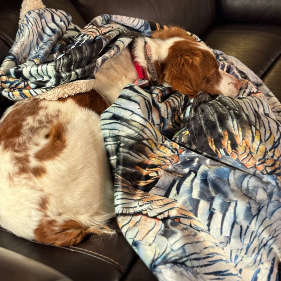 Treat Your Pet to an Ultra Soft Turkey Feather Sherpa Blanket