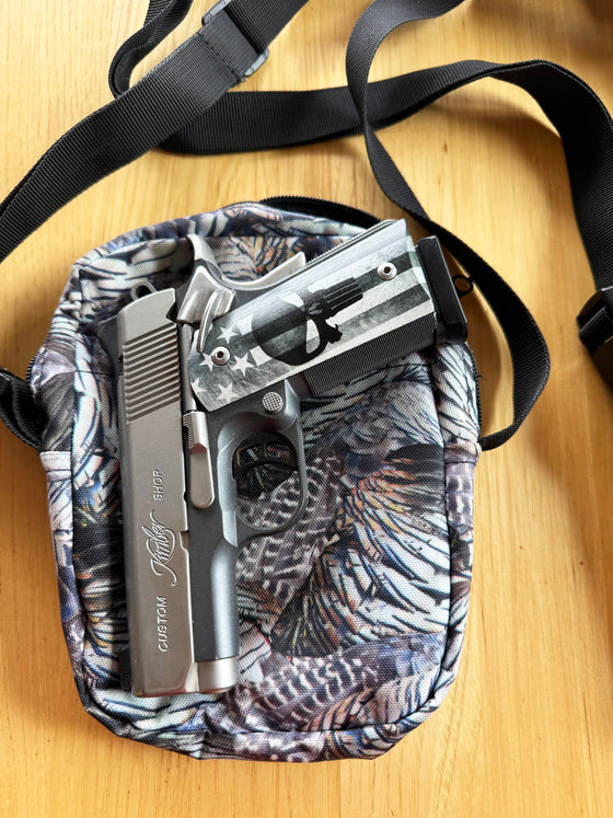 Turkey Feather Crossbody Bag / Concealed Carry, Water Resistant