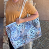 Oversized Turkey Feather Pattern Weekender Tote Bag
