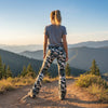 Flared Watercolor Camo Leggings, "Lifting" w/ Hidden Pocket, XS-4XL