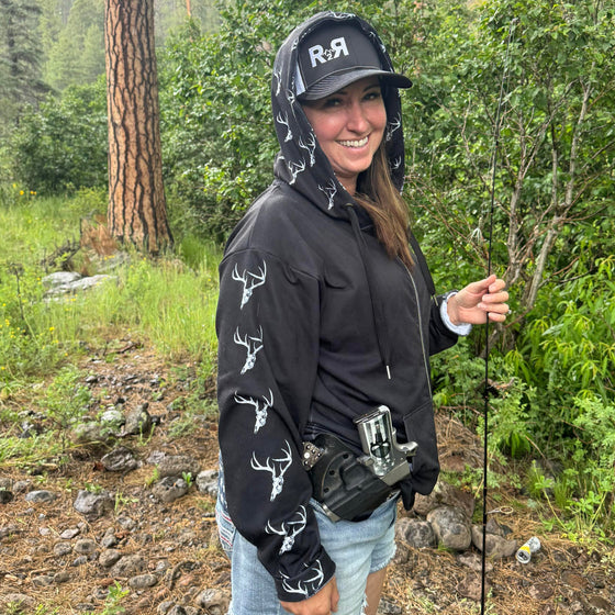 Whitetail Skull Zip Up Hoodie, Unisex