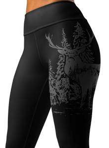  CAPRI Leggings, High Waist, Woodland, Black