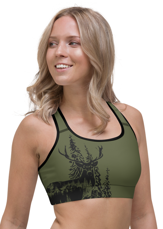Sports Bra, Woodland, UPF 50, Non-Toxic