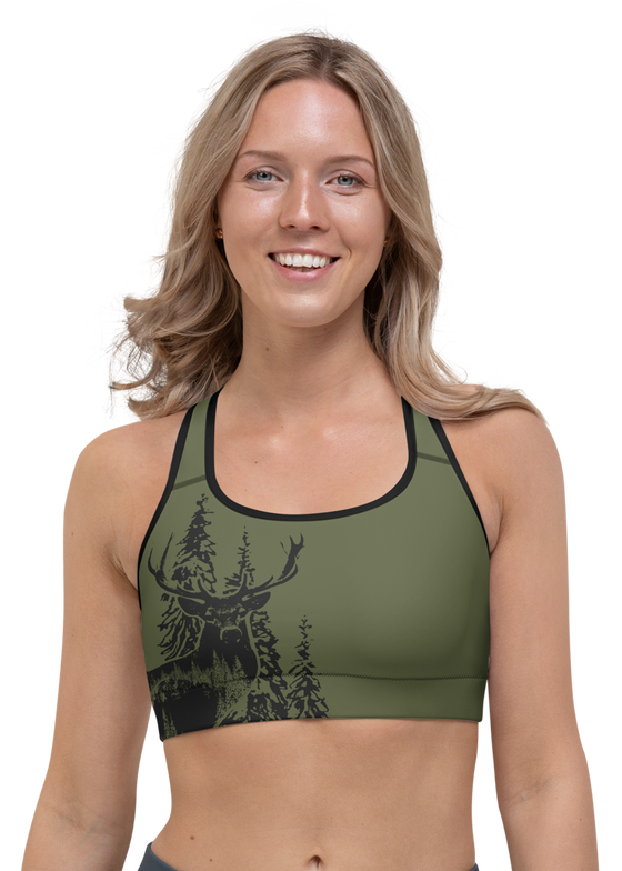 Sports Bra, Woodland, UPF 50, Non-Toxic