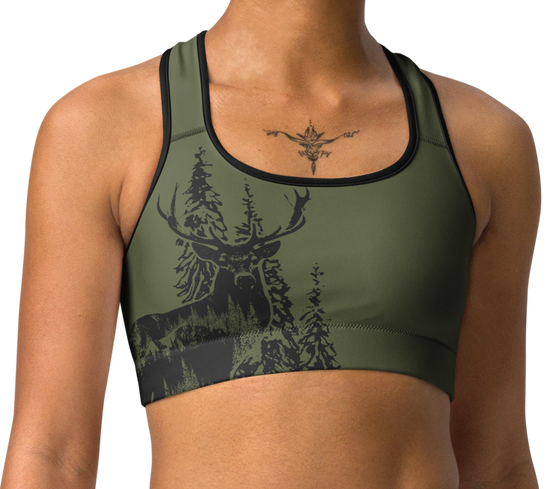 Sports Bra, Woodland, UPF 50, Non-Toxic