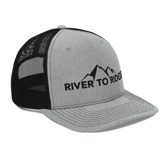 River to Ridge Brand Snapback hat in grey and black