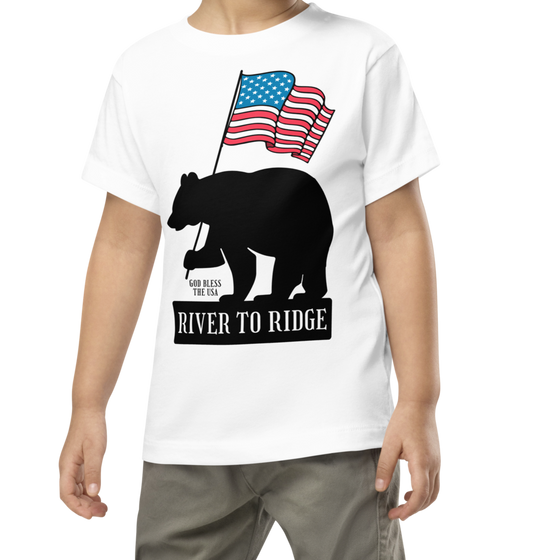 Toddler Patriotic Bear T, Unisex, 2T-5T, God Bless the USA