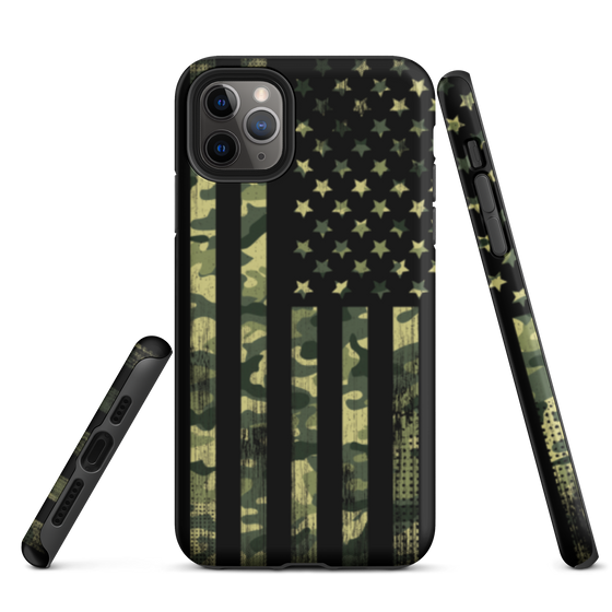 Dual Layer iPhone® Tough Case, FREE Shipping, Camo Flag Patriotic