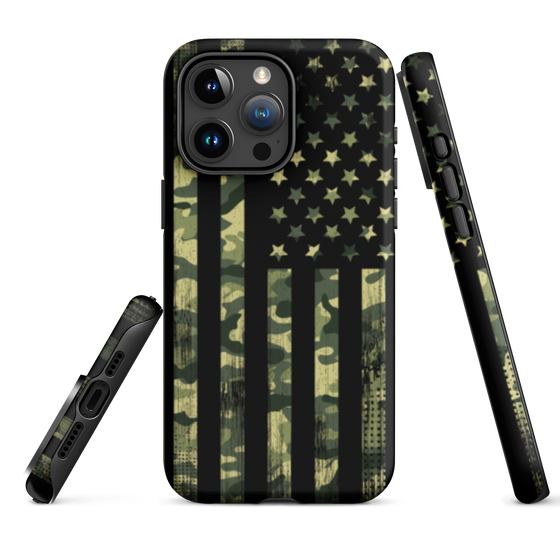 Dual Layer iPhone® Tough Case, FREE Shipping, Camo Flag Patriotic